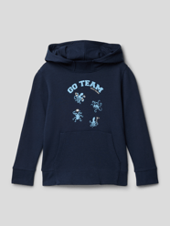 Hoodie mit Motiv-Print von Tom Tailor Blau / Türkis - 40