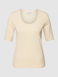 T-Shirt mit U-Ausschnitt von Marc O'Polo Beige - 33