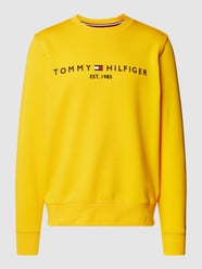 Sweatshirt mit Logo-Stitching Modell 'TOMMY LOGO SWEAT' von Tommy Hilfiger Gelb - 11
