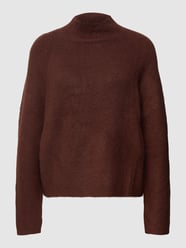 Gebreide pullover met opstaande kraag, model 'NEW' van REVIEW Bruin - 27
