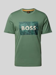 T-shirt z nadrukowanym motywem od BOSS Orange Zielony - 10