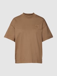 Oversized T-Shirt aus Baumwolle mit Motiv-Stitching von Marc O'Polo Beige - 12