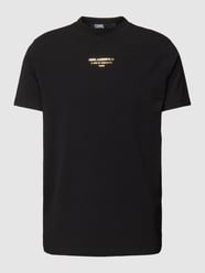 T-Shirt mit Rundhalsausschnitt und Label-Detail von Karl Lagerfeld Schwarz - 1