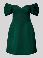 Off shoulder-cocktailjurk met plooien van Forever New Groen - 39