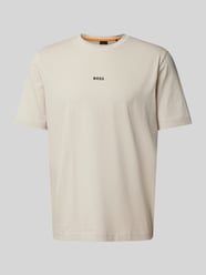 T-Shirt mit Label-Print von BOSS Orange Beige - 22