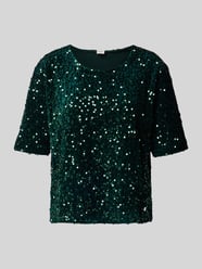 T-shirt o kroju relaxed fit z cekinowym obszyciem na całej powierzchni model ‘Cara’ od Brax - 38