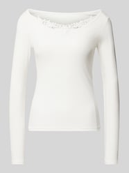 Longsleeve mit Spitzenbesatz Modell 'KIRA' von Only Weiß - 33