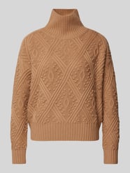 Strickpullover mit gerippten Abschlüssen Modell 'PANINO' von BOSS Braun - 15