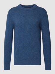 Strickpullover mit Logo-Stitching von Marc O'Polo Blau - 28