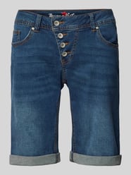 Regular Fit Jeansshorts mit asymmetrischer Knopfleiste von Buena Vista Blau - 22