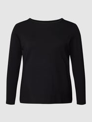 PLUS SIZE shirt met lange mouwen en ronde hals van Tom Tailor Plus Grijs / zwart - 48