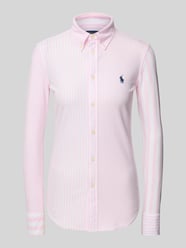 Koszulka polo o kroju slim fit z kołnierzykiem typu button down od Polo Ralph Lauren Fuksjowy - 39