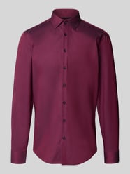 Slim fit zakelijk overhemd met structuurmotief van Jake*s Bordeaux - 28