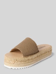 Slides mit Plateausohle Modell 'PLAGE VALERIE' von Espadrij Beige - 15