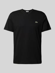 T-Shirt mit Label-Stitching Modell 'Basic' von Lacoste Schwarz - 25