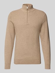 Regular Fit Troyer aus Bio-Baumwolle Modell 'ROSS' von SELECTED HOMME Beige - 4