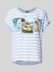 T-Shirt mit Motiv-Print von Oui Blau - 22