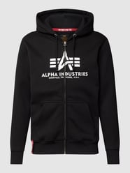 Sweatjacke mit Label-Details Modell 'BASIC ZIP HOODY' von Alpha Industries Grau / Schwarz - 21