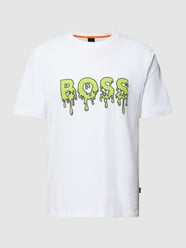 T-shirt met labelprint, model 'TeeArt' van BOSS Orange Wit - 10