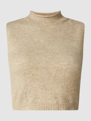 Korte tricottop met alpaca, model 'Anna' van Pieces Bruin - 20