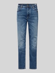 Tapered Fit Jeans im 5-Pocket-Design Modell 'TABER' von BOSS Orange Blau - 37