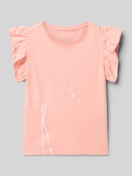 T-shirt o kroju regular fit z falbankami od Blue Seven - 33
