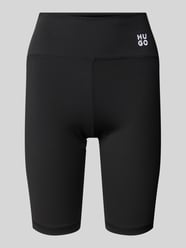 Super skinny fit korte broek met labelstitching, model 'Nopardino' van HUGO - 3