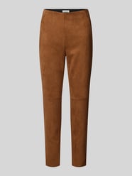 Slim fit stoffen broek met deelnaad van Christian Berg Woman Bruin - 29