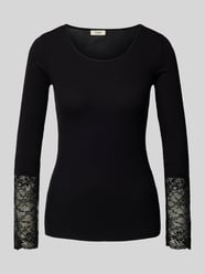 Longsleeve mit Spitzenbesatz Modell 'hizamond' von Fransa Schwarz - 25