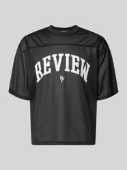t-shirt z siateczki z nadrukiem z logo od REVIEW - 40