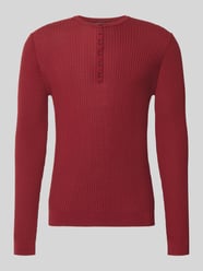 Strickpullover aus Lyocell-Woll-Mix mit Knopfleiste von Antony Morato Bordeaux - 4