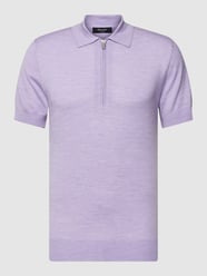 Poloshirt van wol, model 'Polo Knit' van Matinique Paars - 36