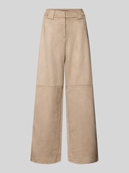 Weite Hose in Lederoptik von s.Oliver BLACK LABEL Beige - 33