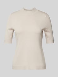 T-Shirt mit Stehkragen von comma Beige - 3