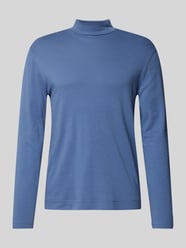 Longsleeve mit geripptem Stehkragen von Christian Berg Men Blau - 13