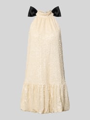 Cocktailjurk met pailletten en siersteentjes van Jake*s Cocktail Beige - 32