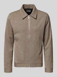 Slim fit overhemdjack met ritssluiting van Lindbergh Beige - 18