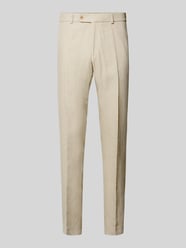 Spodnie z lnu o kroju slim fit z dodatkiem wełny i wiskozy model 'Shiver' od Carl Gross - 4
