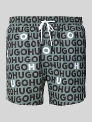 Regular Fit Badehose mit Label-Print Modell 'TORTUGA' von HUGO Grün - 43