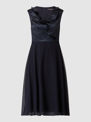 Cocktailjurk met volantgarnering  van Vera Mont Blauw / turquoise - 48