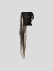 Blusenshirt mit semitransparentem Cape von Rick Owens Grau / Schwarz - 4