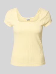 T-Shirt in Ripp-Optik mit Karree-Ausschnitt von Jake*s Studio Woman - 36