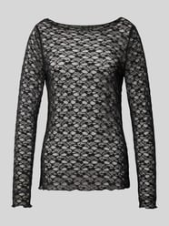 Longsleeve in semitransparentem Design Modell 'PERLA' von ICHI Schwarz - 1