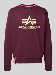 Sweatshirt mit Label-Print von Alpha Industries Bordeaux - 9