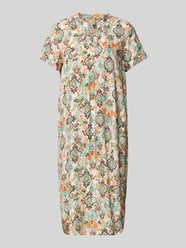Knielanges Kleid aus Viskose mit Allover-Muster von Soyaconcept Beige - 13