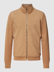 Strickjacke mit Stehkragen Modell 'Feloy' von BOSS Weiß - 10