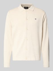 Strickjacke mit Polokragen und Label-Stitching von Fynch-Hatton - 3