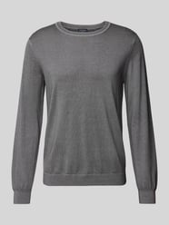 Slim Fit Strickpullover aus Schurwolle mit Rundhalsausschnitt von OLYMP Level Five Grau - 44