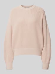 Sweter z dzianiny z raglanowymi rękawami od Jake*s Casual Różowy - 3