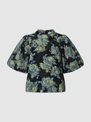 Blouseshirt van organza, model 'Mistia' van Minus Grijs / zwart - 22